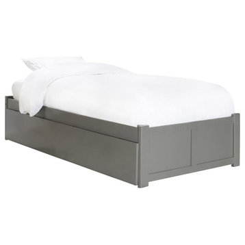 AFI Concord Solid Wood Twin Bed and Footboard with Twin Trundle in Gray