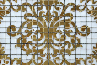 Phoenix Tail Pattern Glass Mosaic Tiles
