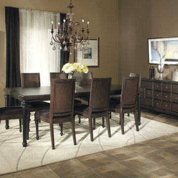 Regis Collection 6-Light 26" English Bronze Chandelier with Golden Teak Hand Cut