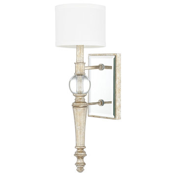 Carlyle 1-Light Sconce, Gilded Silver
