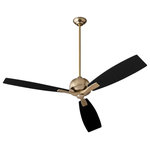 Oxygen Lighting - Juno 60" 3-Blade Ceiling Fan, Aged Brass - Stylish and bold. Make an illuminating statement with this fixture. An ideal lighting fixture for your home.