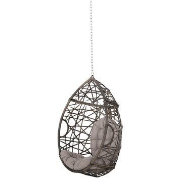 Oldham Wicker Hanging Chair, Gray