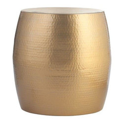 Baylee Drum Shiny Gold End Table - Side Tables And End Tables