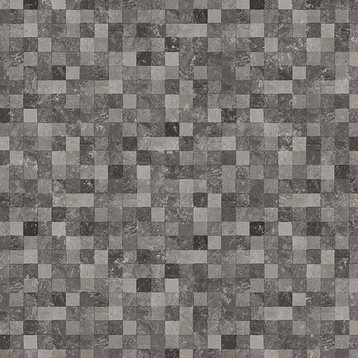 Mosaic Tile Pattern Wallpaper, Dark Gray and Black, Bolt