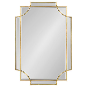 Minuette Decorative Rectangle Wall Mirror, Gold 24x36