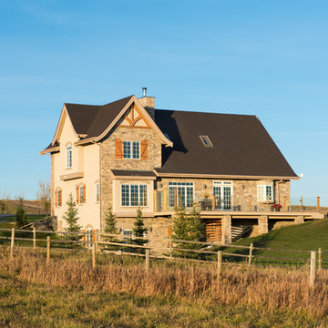 European Inspired Timber Frame Home - Back Deck
