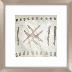20-1/2 in. x 20-1/2 in. "Tribal Etched Lines D" Framed Wall Art - Fine Art Prints