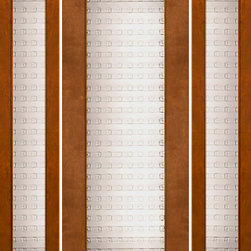 Prehung Prehung 2-1/4" Thick Contemporary Mahogany Door Sidelites Art Glass - Front Doors