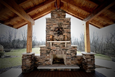 Patio - large rustic patio idea in New York
