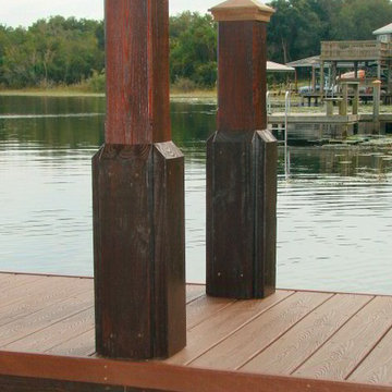 New Two Story Dock With Hip Roof Over a Boat Slip, Maitland FL.
