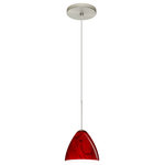 Besa Lighting - Besa Lighting 1XT-1779MA-SN Mia - One Light Cord Pendant with Flat Canopy - Mia has a classical bell shape that complements aeMia One Light Cord P Satin Nickle Magma G *UL Approved: YES Energy Star Qualified: n/a ADA Certified: n/a  *Number of Lights: Lamp: 1-*Wattage:50w GY6.35 Bi-pin bulb(s) *Bulb Included:Yes *Bulb Type:GY6.35 Bi-pin *Finish Type:Bronze