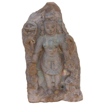Mid 19th Century Indian Yakshi Stone Statue