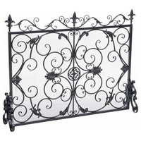 Darcie Wrought Iron Fireplace Screen, Silver Finish