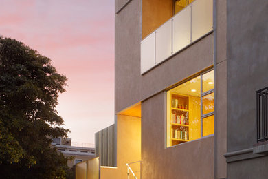 Design ideas for a contemporary stucco exterior in San Francisco.