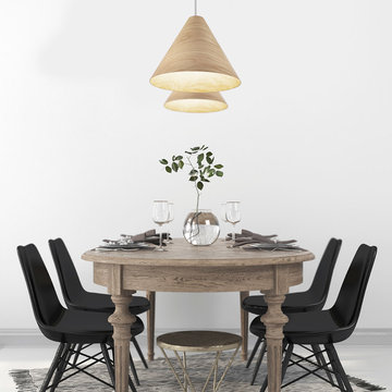 Carnaby Wooden Pendant Lamp, Natural
