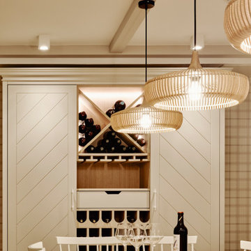 Diseño interior de cocina comedor en tonos claros