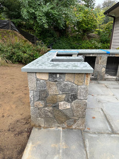 Notch in bluestone countertop