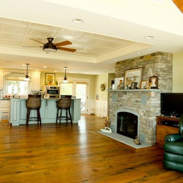 Waterfront Home - reclaimed heart pine flooring