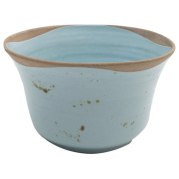 Novica Handmade Blue Bell Ceramic Serving Bowl