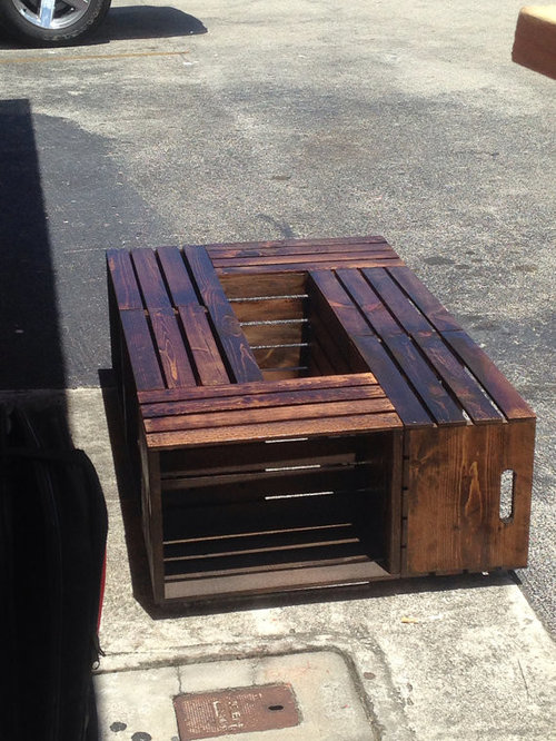 6 Wine Crate Coffee Table Rustic A 6 Wine Crate Coffee Table Rustic A