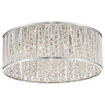 Z-Lite - Z-Lite Terra 7-Light Flush Mount, Chrome/Chrome, 872CH-RF18 - A chic gleam complements lean lines of this chrome finished aluminum strikingly contemporary seven-light flush mount lighting fixture. Gleaming and glowing lines of polished crystals intertwined with the unusual crossed and single line chrome shade pattern shines in an elegantly modern style.