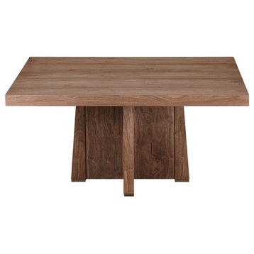 The Gael Dining Table, Transitional, Square, Light Walnut, 60"x60"