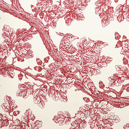 Acorn & Oakleaf Toile: Garnet - Wallpaper