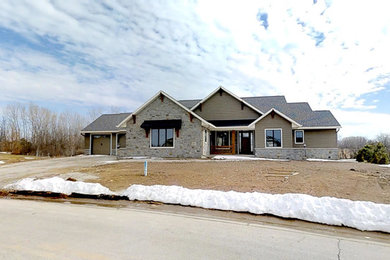 Example of a country exterior home design in Other