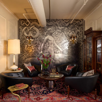 Luxury Lounge with Striking Wall Mural