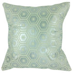 BohoCHIC Maui - Silver Hexagon Print Pillow Cover by BohoCHIC Maui - Enhance your bedroom, sitting room, or office with this silver foil print hexagon patterned handmade pillow cover, with lined organza back. Envelope opening. Made in Maui. (Does not include insert).