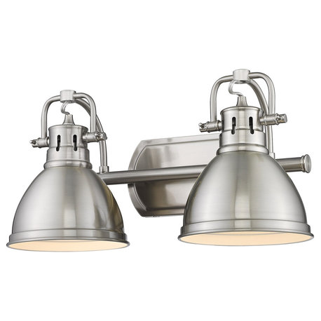 Golden Lighting 3602-BA2 PW-PW Duncan 2 Light Bath Vanity, Pewter