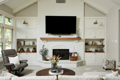 Inspiration for a coastal family room remodel in Minneapolis