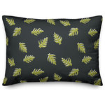 DDCG - Palm Pattern in Green and Black Throw Pillow - Bring some whimsical personality and character to your space with this folk-inspired decorative lumbar throw pillow. This patterned lumbar pillow makes the perfect accent piece because it can be mixed and matched with other pillows to create an eclectic, exciting style. Designed in the United States, this product makes a functional and fun accent piece for your home. The result is a beautiful design you're sure to love.