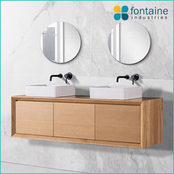 Manhattan Solid Ash Hardwood Vanity Natural Set - Products