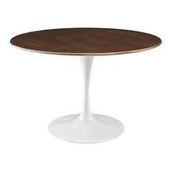 Lippa 47" Round Walnut Dining Table in Walnut - Dining Tables