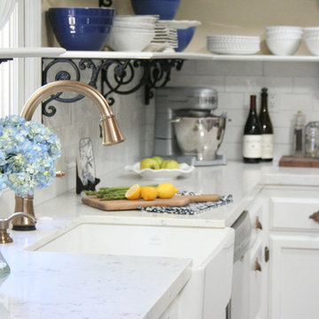 Open Shelving French Country Kitchen