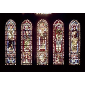 Five Window Stained Glass Stained Glass Chartres Cathedral France Print