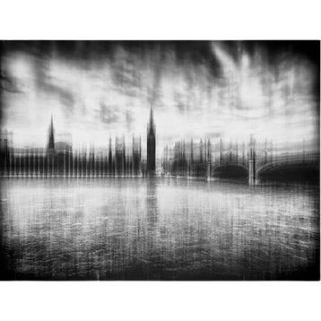 Charcoal Gray Plexiglass Artwork | Andrew Martin London Skyline Blurred