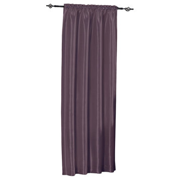 Soho Faux Silk Single Rod Pocket Window Panel, Purple, 42"x84"