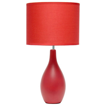 Creekwood Home Ceramic Dewdrop Table Desk Lamp With Red Finish CWT-2000-RE