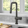 Urbix Bridge Kitchen Faucet, Black Stainless, Kpf-3126sb