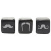 Icon Whisky Stones, Mustaches, Set of 3