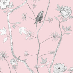 Jenny Modern peony in nude - Wallpaper