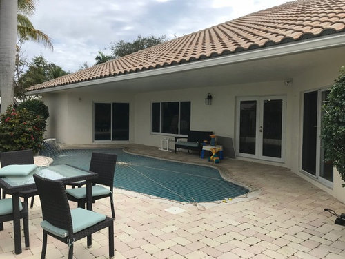 pool built into deck