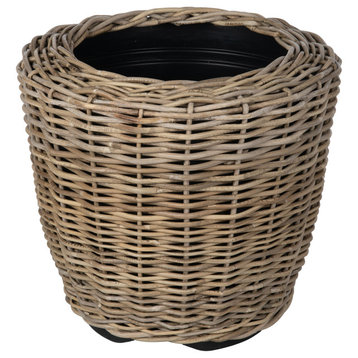 Rattan Kobo Indoor and Outdoor Jar Planter Basket With Plastic Pot