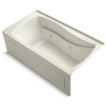 Kohler Mariposa 66"x36" Alcove Whirlpool With Right-Hand Drain, Biscuit