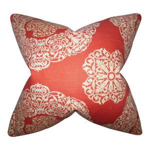 The Pillow Collection Heidrun Floral Bedding Sham Brown Queen//20 x 30