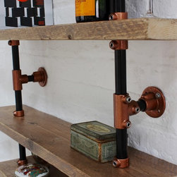 Barney Reclaimed Scaffolding, Steel Pipe & Copper Powder Coated Shelving - Display & Wall Shelves