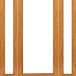 Prehung 1-lite Patio Brazilian Mahogany Wood IG Glass Sidelights Door - Patio Doors