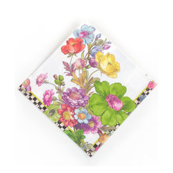 Flower Market Paper Napkins - Luncheon - White | MacKenzie-Childs - Napkins